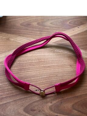 lululemon athletica Hot Pink Double-Strand Headband with Gold Detail